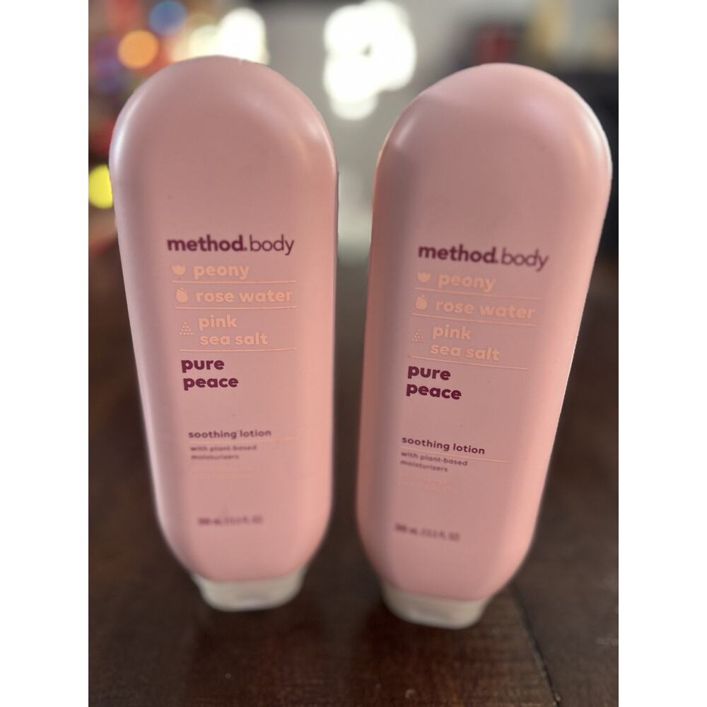 Method Pure Peace Body Lotion Peony Rose Water New Set Of Two